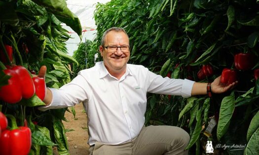 Javier Pérez Mesa con el nuevo pimiento Asem / agroautentico.com