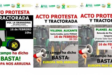 Tabla reivindicativa organizaciones agrarias 16F Alicante