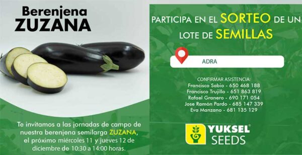 Días 11 y 12 de diciembre. Jornadas de berenjena de Yuksel Seeds -agroautentico