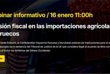 Día 16 de enero. Webinar 'Evasión fiscal en las importaciones agrícolas de Marruecos'