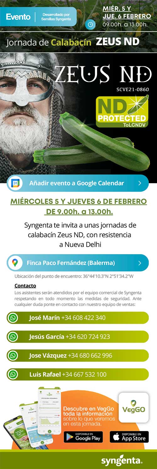 Jornada de calabacín Zeus ND de Syngenta