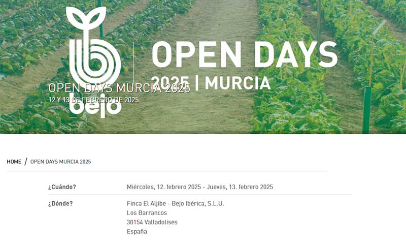 Días 12 y 13 de febrero. Open Days Murcia de Bejo