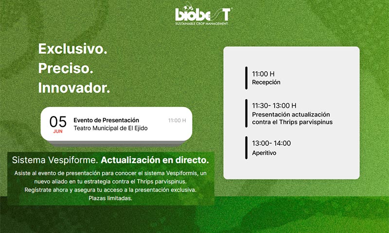Día 5 de junio. Presentación del sistema Vespiforme de Biobest para control de parvispinus