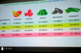 La tabla que explica rendimiento en kilos y conductividad eléctrica