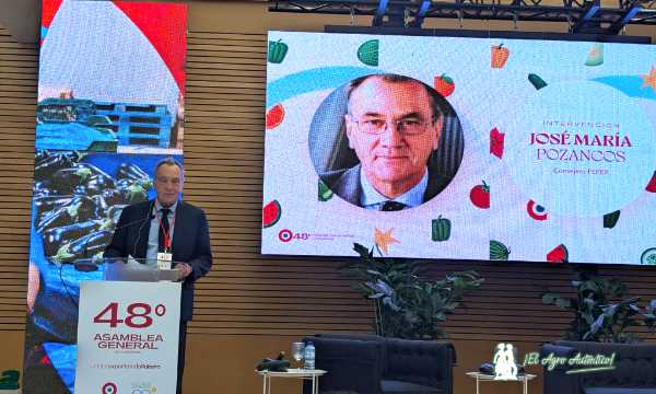 José María Pozancos, consejero de Fepex, ayer viernes en la Asamblea de Coexphal en Aguadulce (Almería) / agroautentico.com