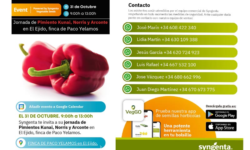 Día 31 de octubre. Jornada de pimiento de Syngenta