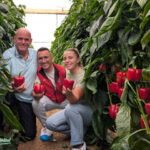 Juan Diego Martínez con técnicos de Montivel (Celia Callejón y Antonio Molina) en un líneo de Kunai / agroautentico.com