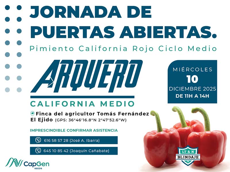 Día 10 de diciembre. Jornada de pimiento Arquero de CapGen