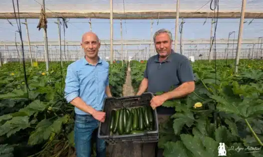 José Antonio Marín de Syngenta con el agricultor de calabacín Manolo Galdeano / agroautentico.com