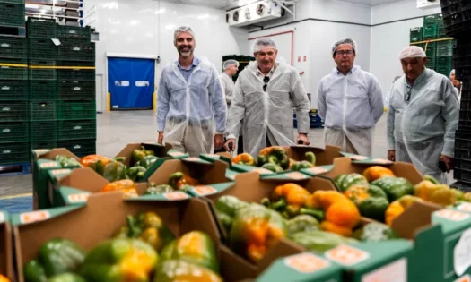 El consejero Ramón Fernández- Pacheco acompañado por el presidente de la cooperativa Antonio Ruiz y el alcalde ejidense Paco Góngora / agroautentico.com