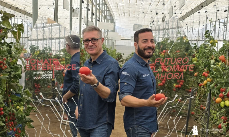 Jorge Marín y Antonio Moreno en la finca vitrina de BASF | Nunhems en Almería / agroautentico.com