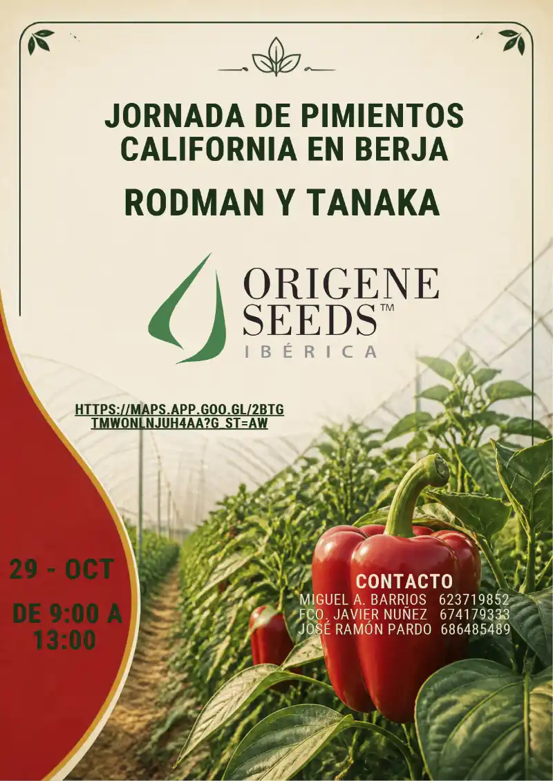 Día 29 de octubre. Jornada de pimiento de Origene Seeds