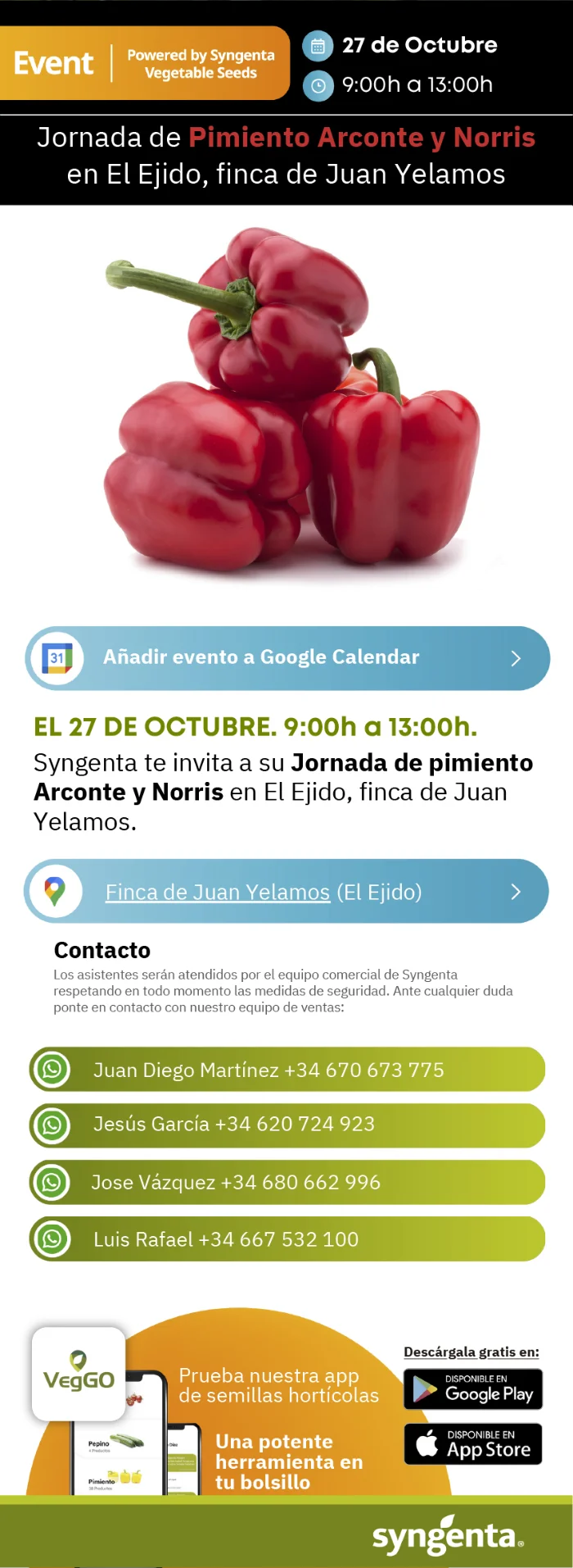 Jornada de pimiento de Arconte y Norris de Syngenta